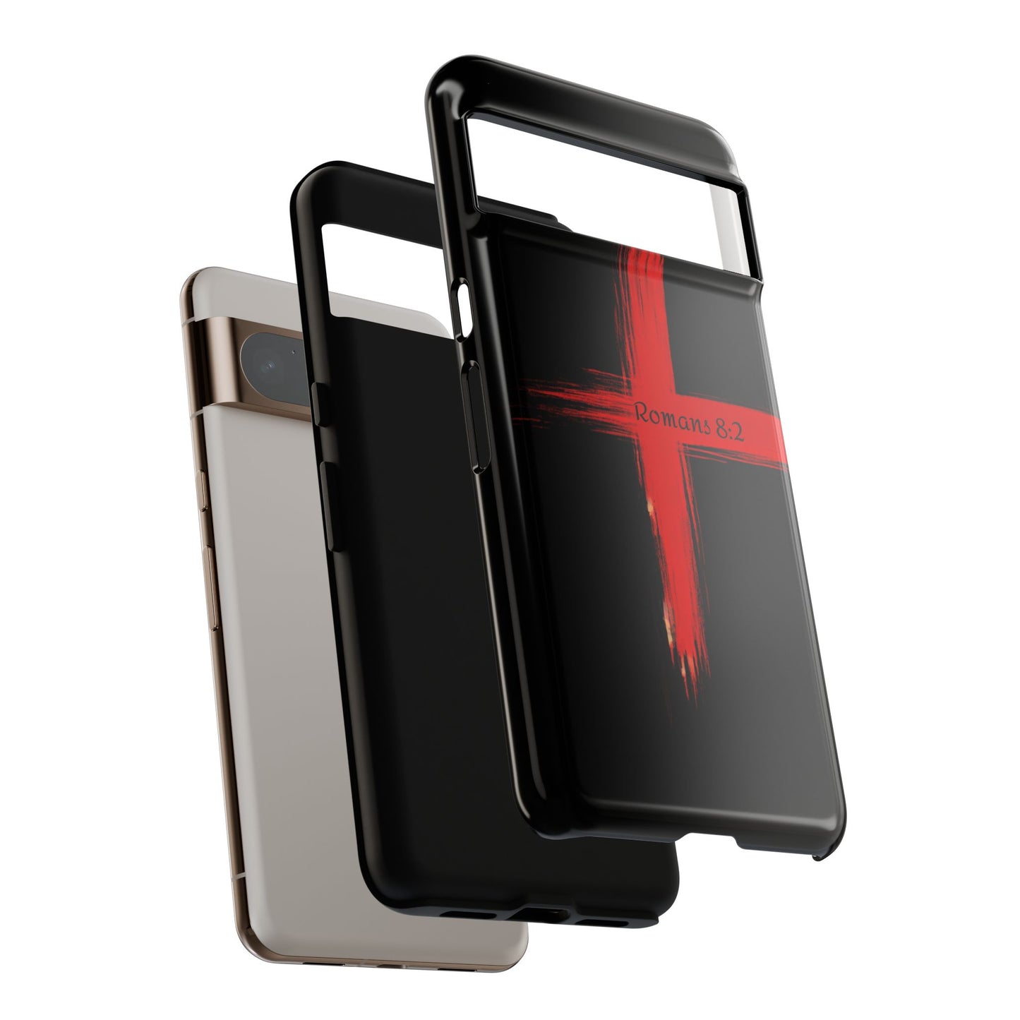 Christianity-Inspired Tough Phone Case, Gift for Brother or Sister, Stylish Religious Phone Cover, Cross Design, Romans 8:2, Unique [...]