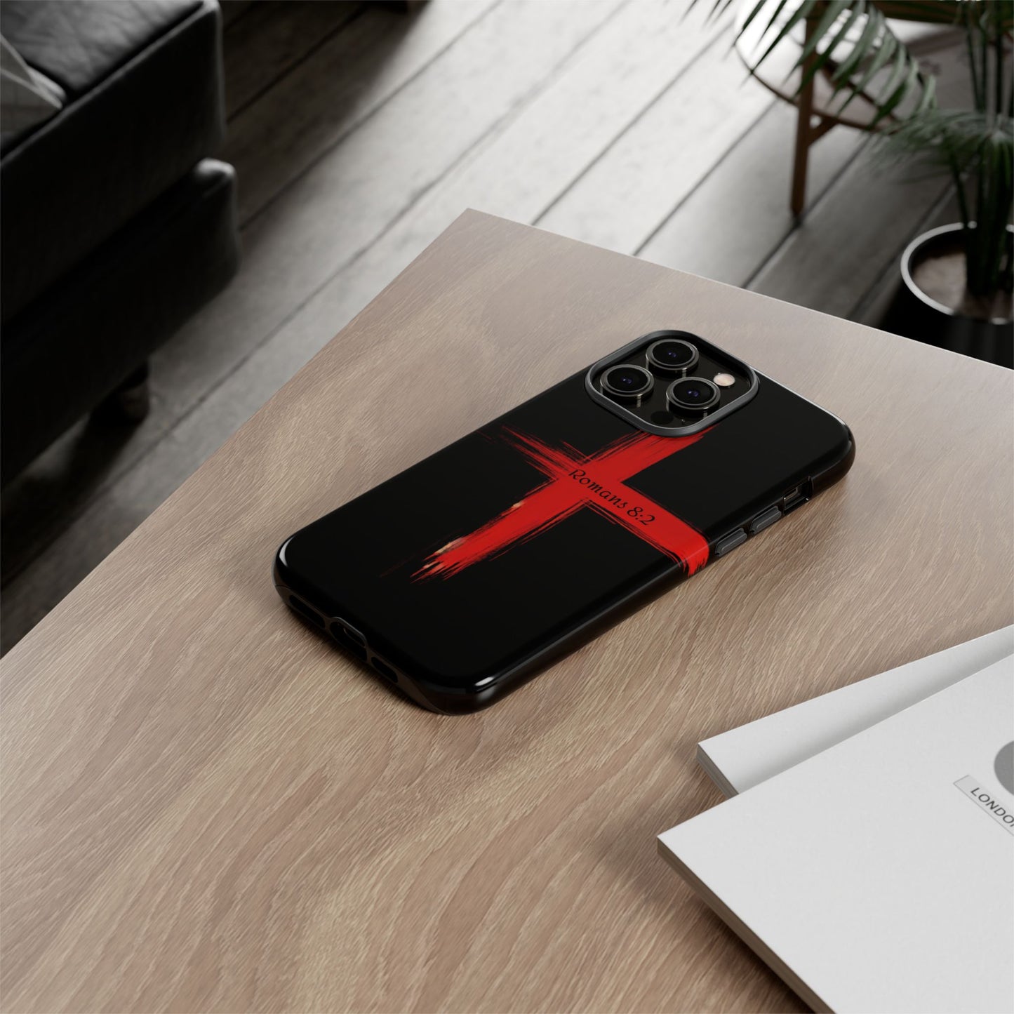 Christianity-Inspired Tough Phone Case, Gift for Brother or Sister, Stylish Religious Phone Cover, Cross Design, Romans 8:2, Unique [...]