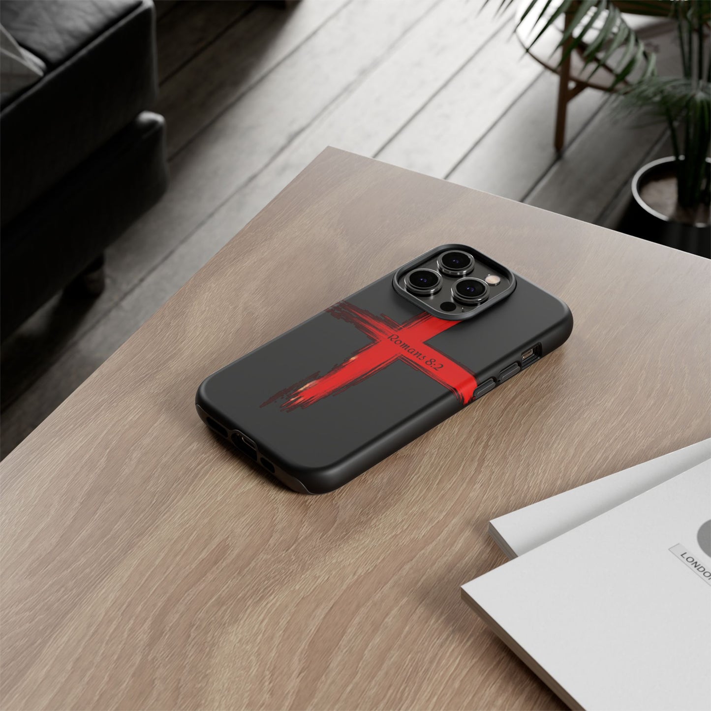 Christianity-Inspired Tough Phone Case, Gift for Brother or Sister, Stylish Religious Phone Cover, Cross Design, Romans 8:2, Unique [...]