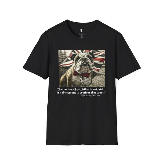 Winston Churchill Bulldog T-Shirt - Softstyle Quote Tee