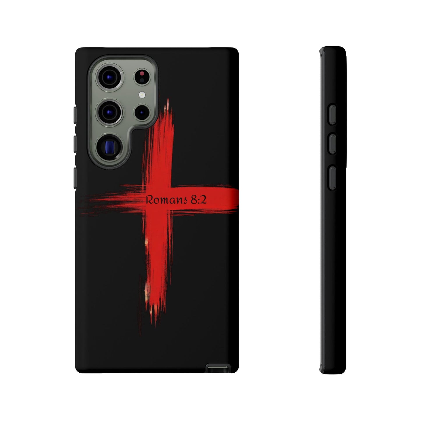 Christianity-Inspired Tough Phone Case, Gift for Brother or Sister, Stylish Religious Phone Cover, Cross Design, Romans 8:2, Unique [...]