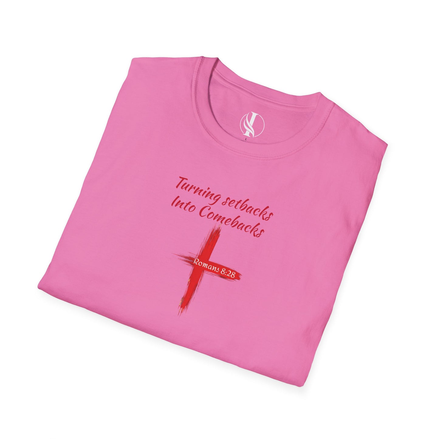 Inspirational Unisex Softstyle T-Shirt - 'Turning Setbacks into Comebacks'