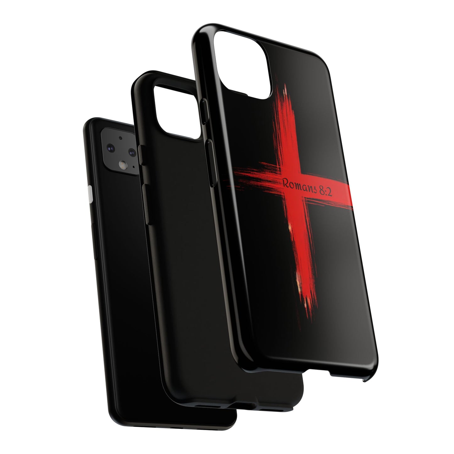 Christianity-Inspired Tough Phone Case, Gift for Brother or Sister, Stylish Religious Phone Cover, Cross Design, Romans 8:2, Unique [...]