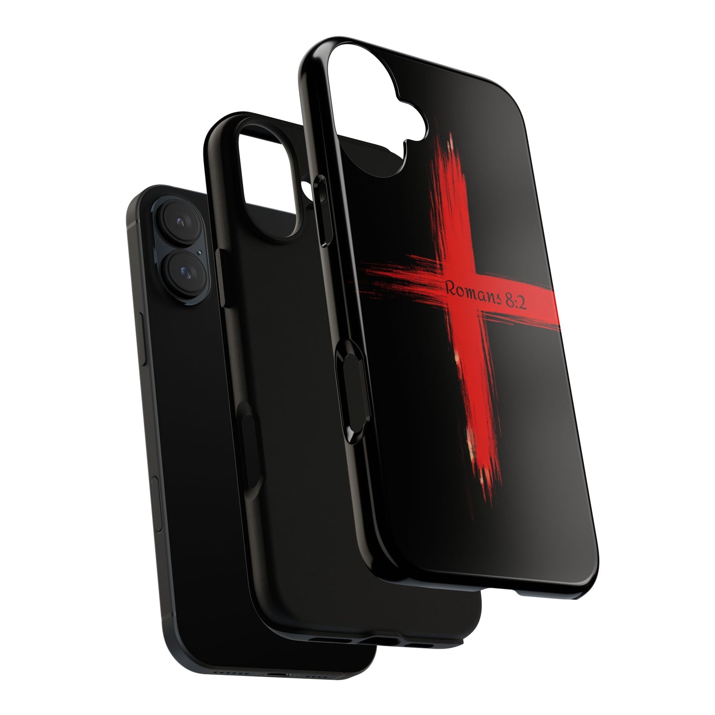 Christianity-Inspired Tough Phone Case, Gift for Brother or Sister, Stylish Religious Phone Cover, Cross Design, Romans 8:2, Unique [...]