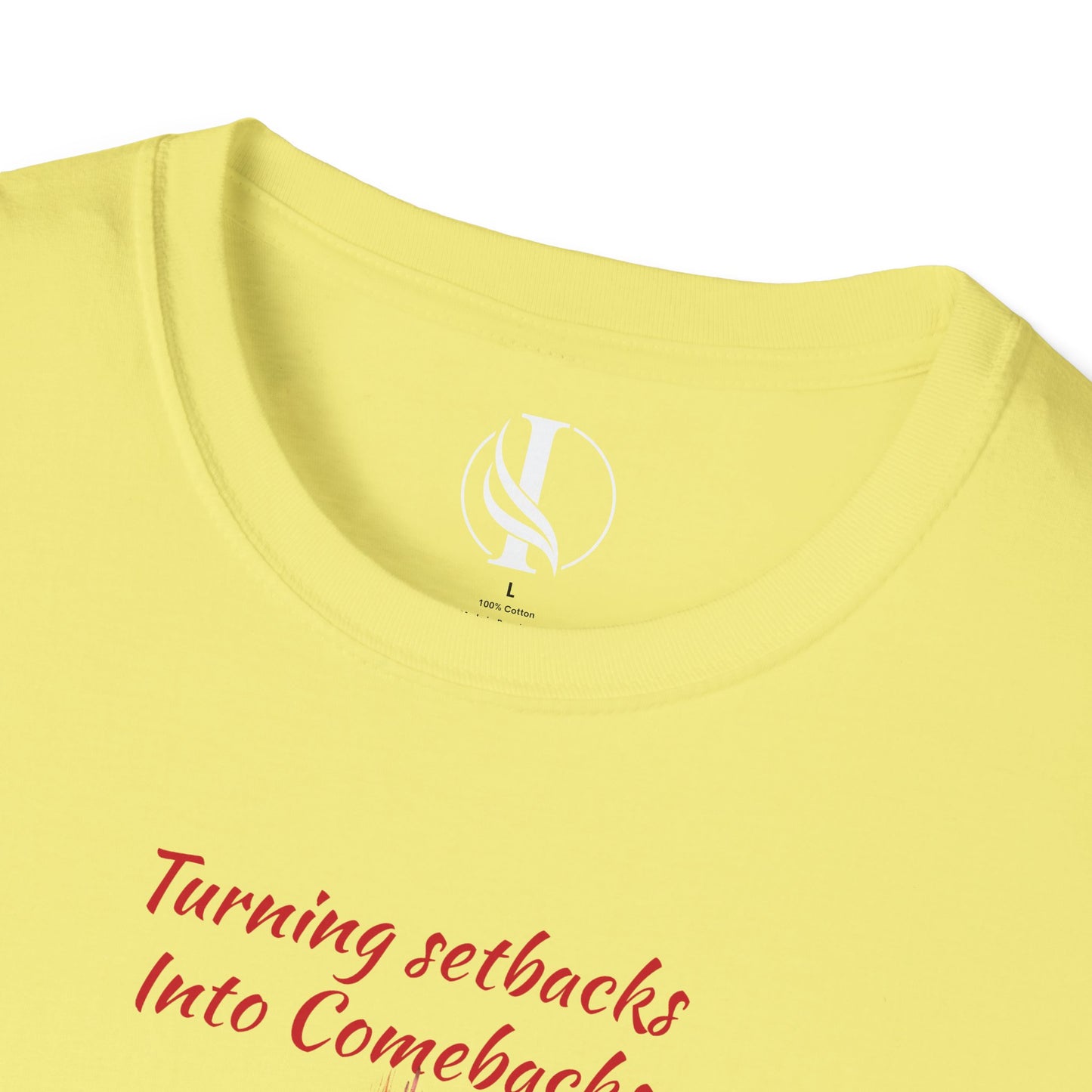 Inspirational Unisex Softstyle T-Shirt - 'Turning Setbacks into Comebacks'