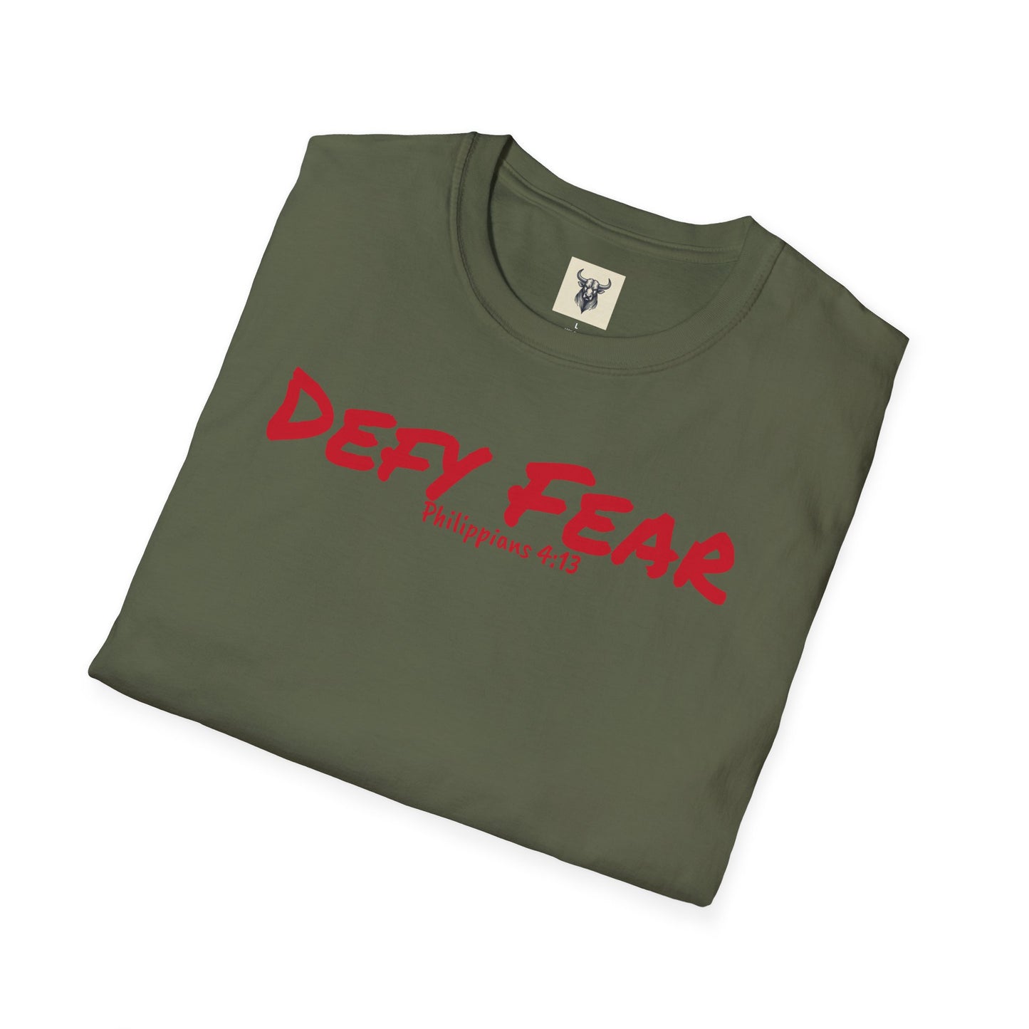 Inspirational Unisex Softstyle T-Shirt - "Defy Fear" Design