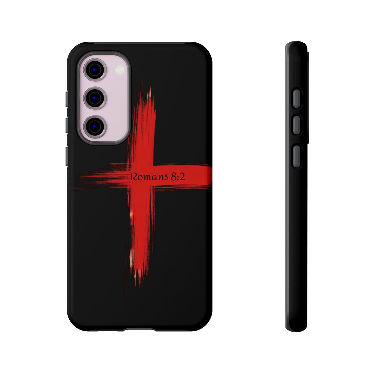 Christianity-Inspired Tough Phone Case, Gift for Brother or Sister, Stylish Religious Phone Cover, Cross Design, Romans 8:2, Unique [...]