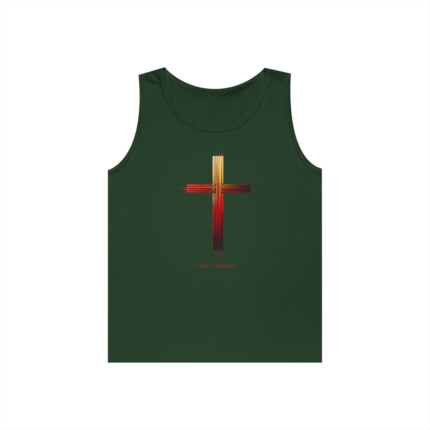 Faith-Inspired Unisex Heavy Cotton Tank Top - Cross Design