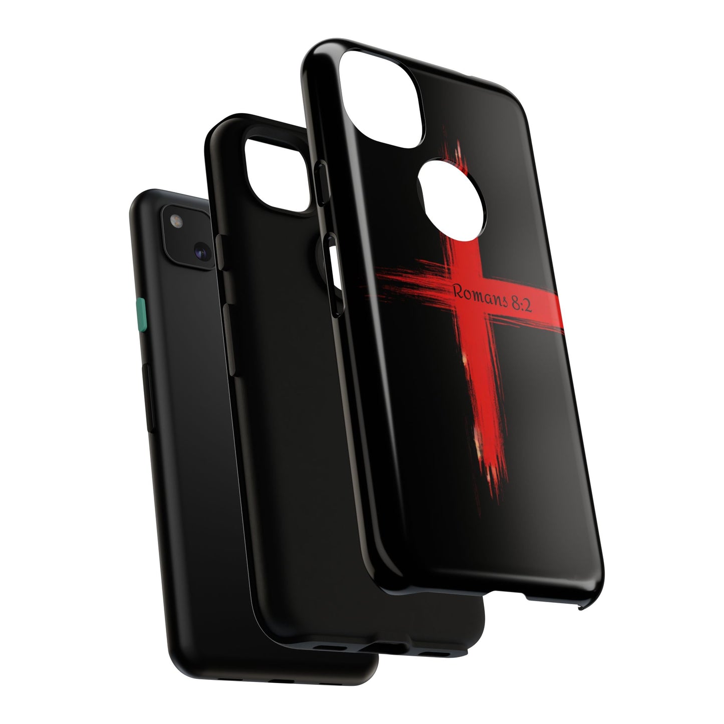 Christianity-Inspired Tough Phone Case, Gift for Brother or Sister, Stylish Religious Phone Cover, Cross Design, Romans 8:2, Unique [...]