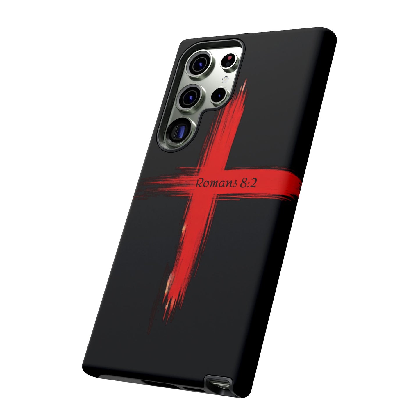 Christianity-Inspired Tough Phone Case, Gift for Brother or Sister, Stylish Religious Phone Cover, Cross Design, Romans 8:2, Unique [...]