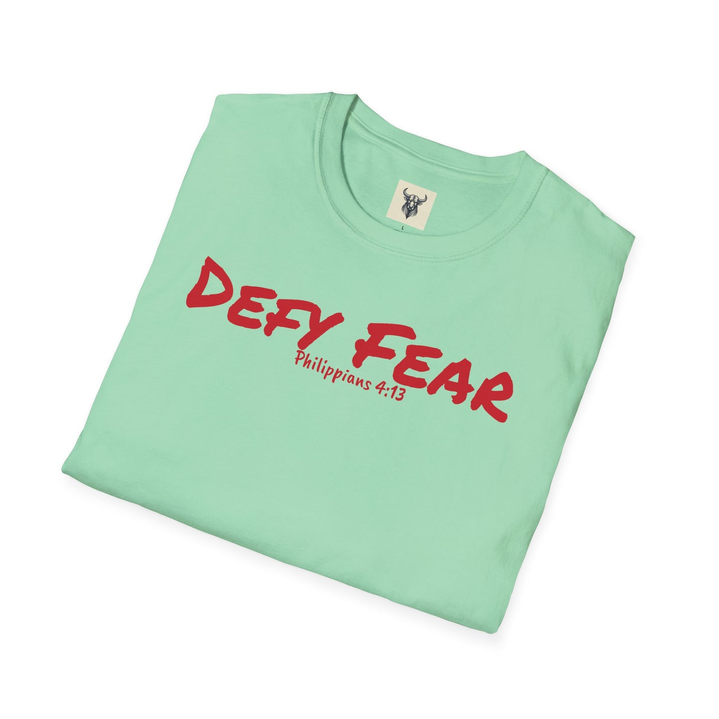 Inspirational Unisex Softstyle T-Shirt - "Defy Fear" Design