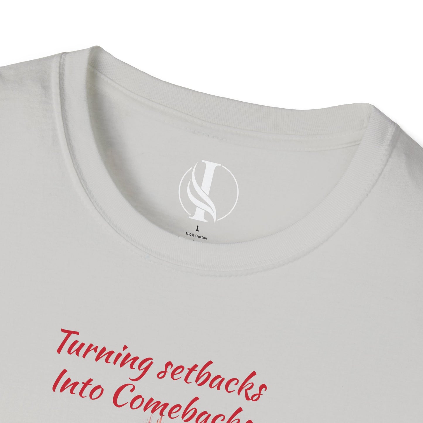 Inspirational Unisex Softstyle T-Shirt - 'Turning Setbacks into Comebacks'