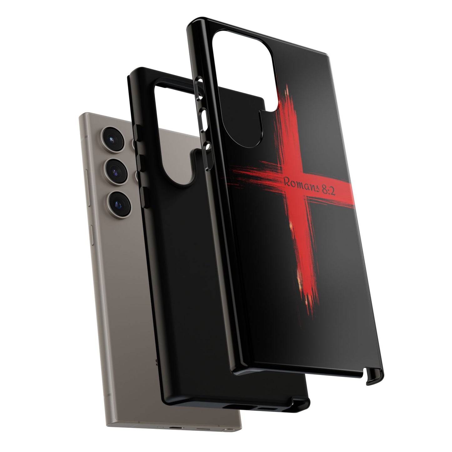 Christianity-Inspired Tough Phone Case, Gift for Brother or Sister, Stylish Religious Phone Cover, Cross Design, Romans 8:2, Unique [...]