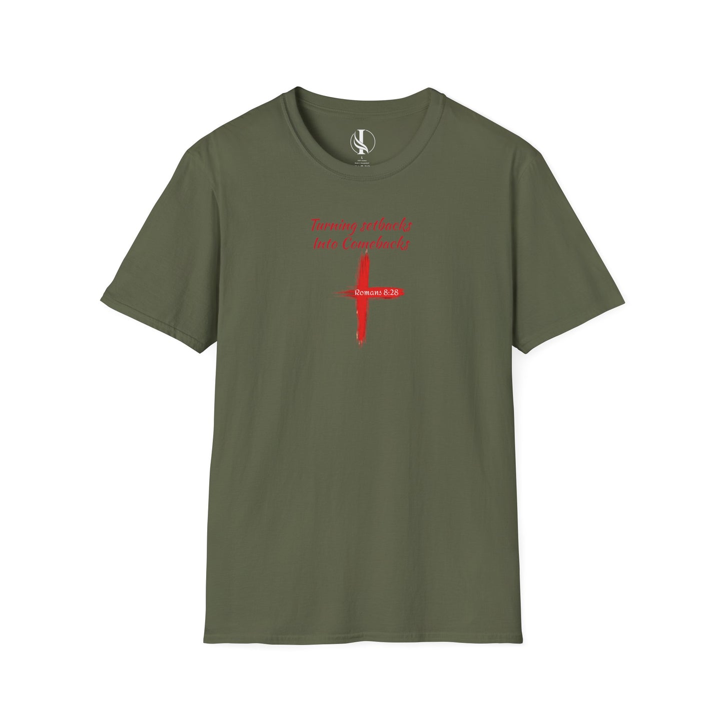 Inspirational Unisex Softstyle T-Shirt - 'Turning Setbacks into Comebacks'
