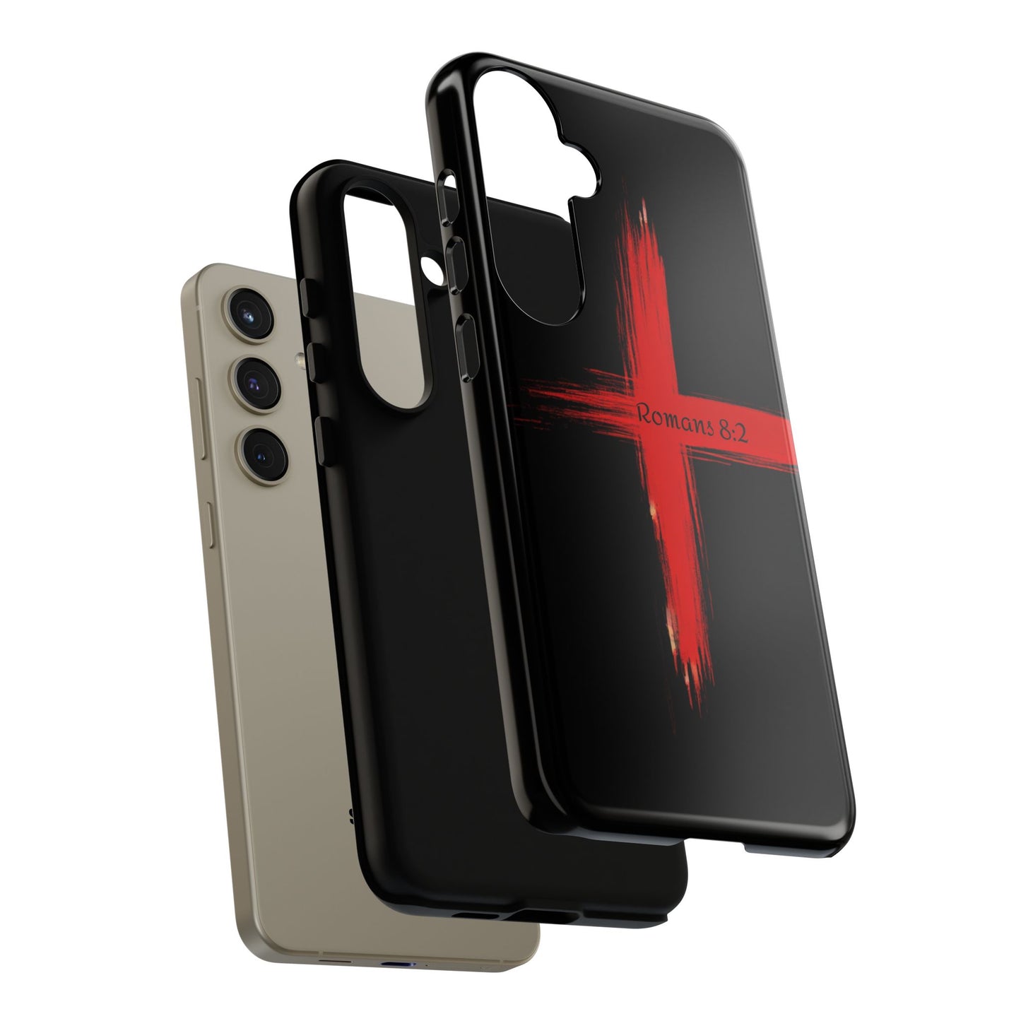 Christianity-Inspired Tough Phone Case, Gift for Brother or Sister, Stylish Religious Phone Cover, Cross Design, Romans 8:2, Unique [...]