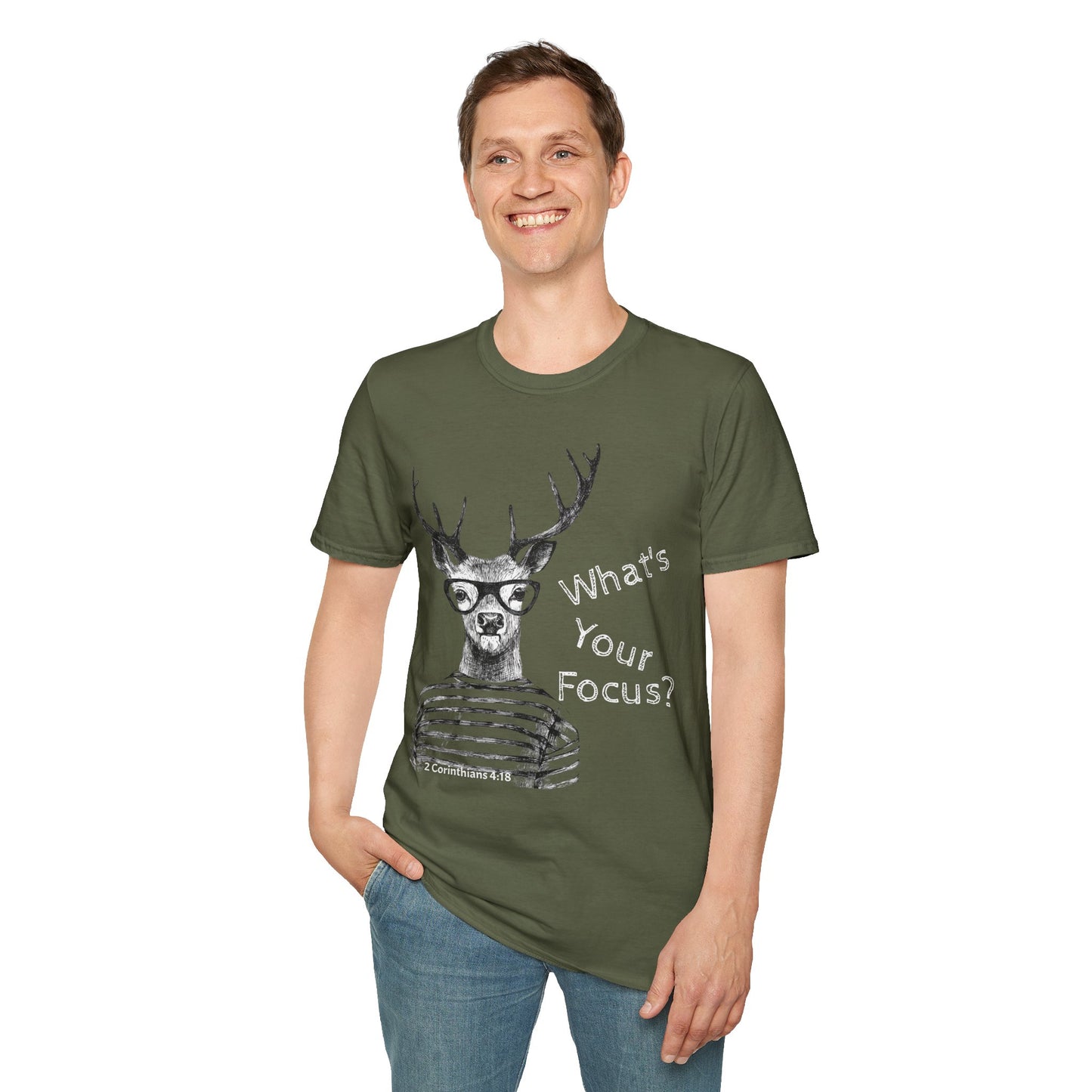 Stag Unisex T-Shirt 'What's Your Focus'