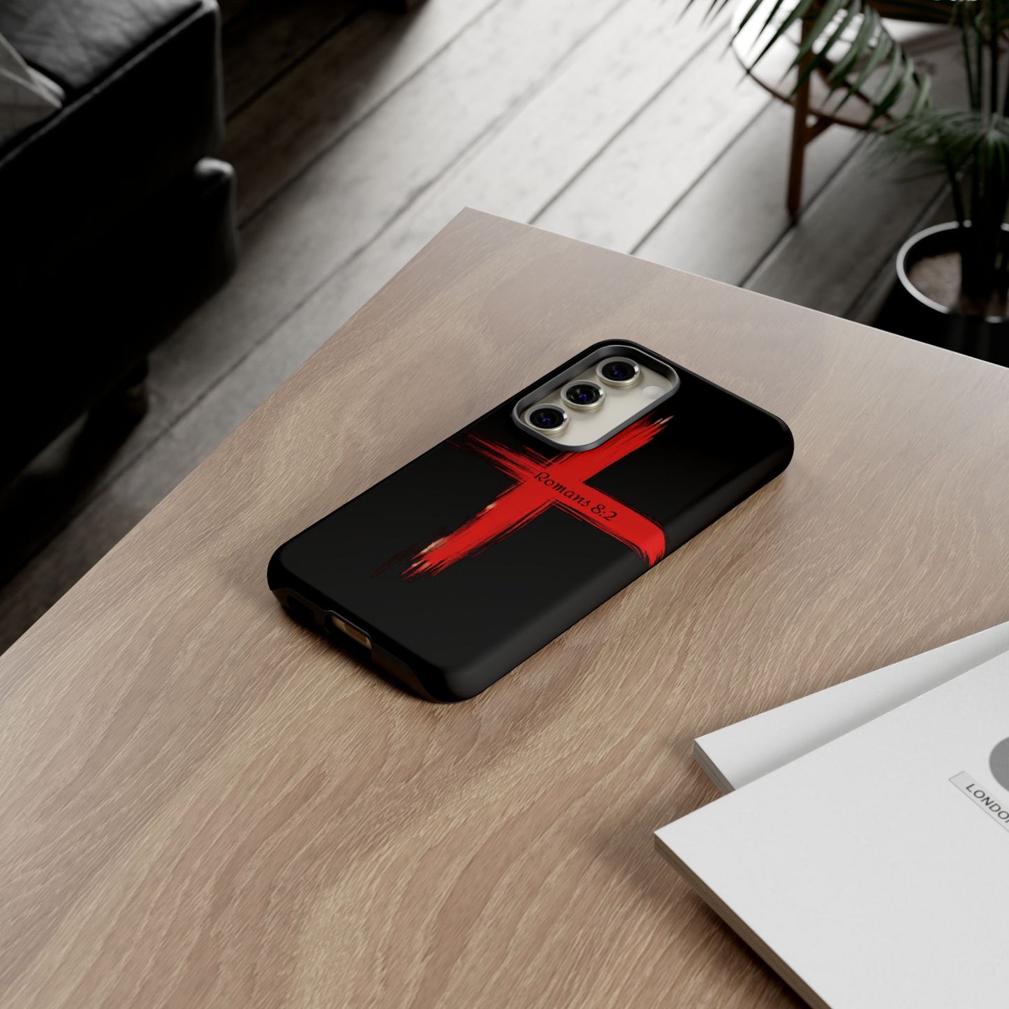 Christianity-Inspired Tough Phone Case, Gift for Brother or Sister, Stylish Religious Phone Cover, Cross Design, Romans 8:2, Unique [...]