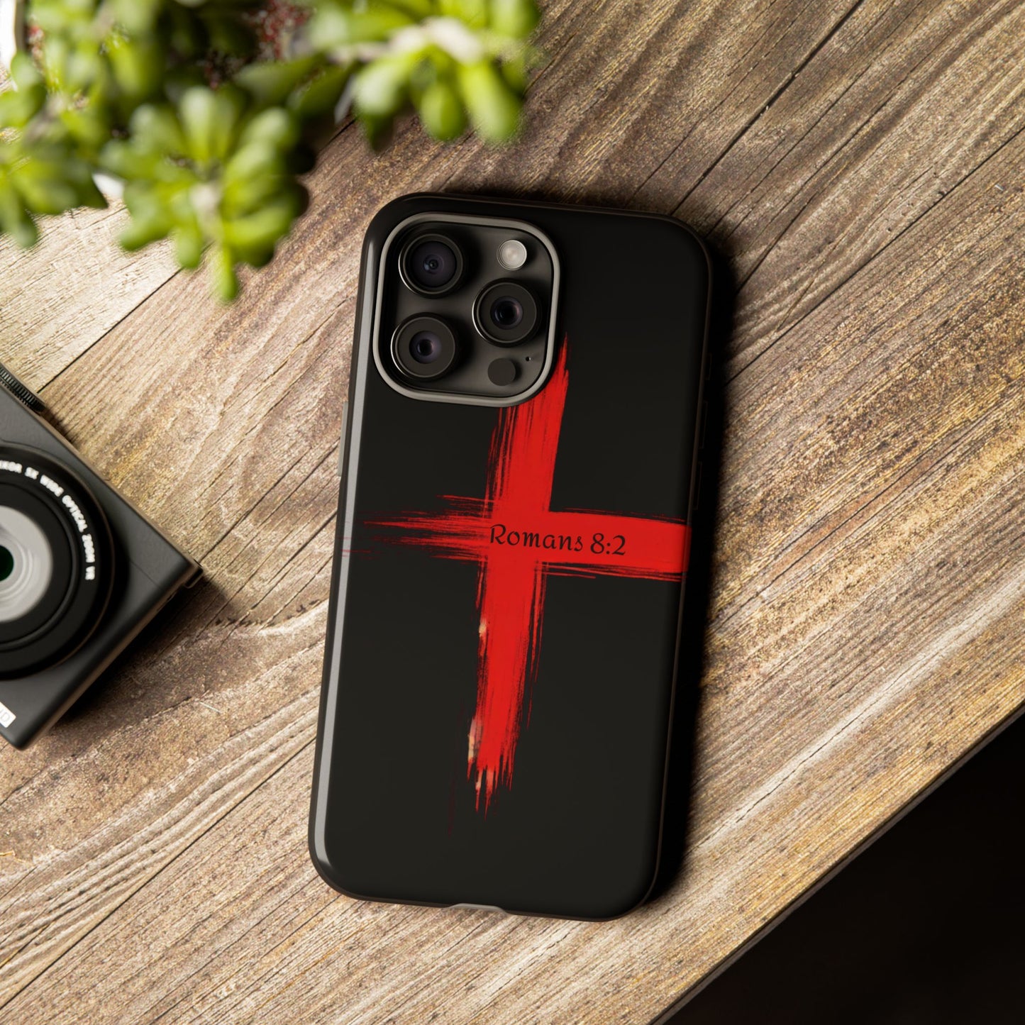 Christianity-Inspired Tough Phone Case, Gift for Brother or Sister, Stylish Religious Phone Cover, Cross Design, Romans 8:2, Unique [...]