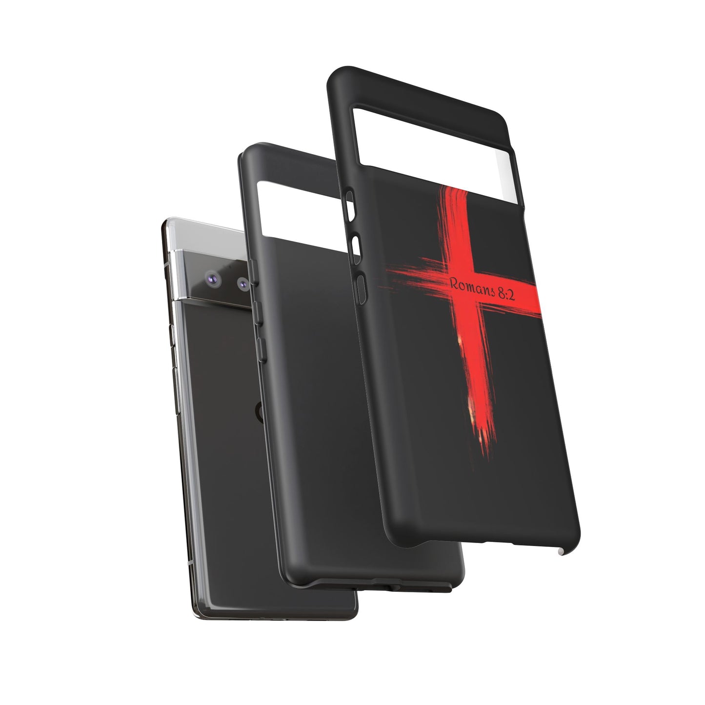 Christianity-Inspired Tough Phone Case, Gift for Brother or Sister, Stylish Religious Phone Cover, Cross Design, Romans 8:2, Unique [...]