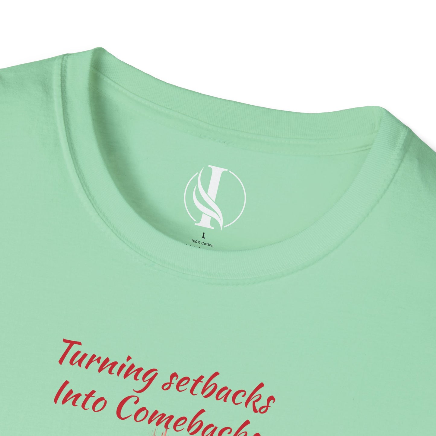 Inspirational Unisex Softstyle T-Shirt - 'Turning Setbacks into Comebacks'