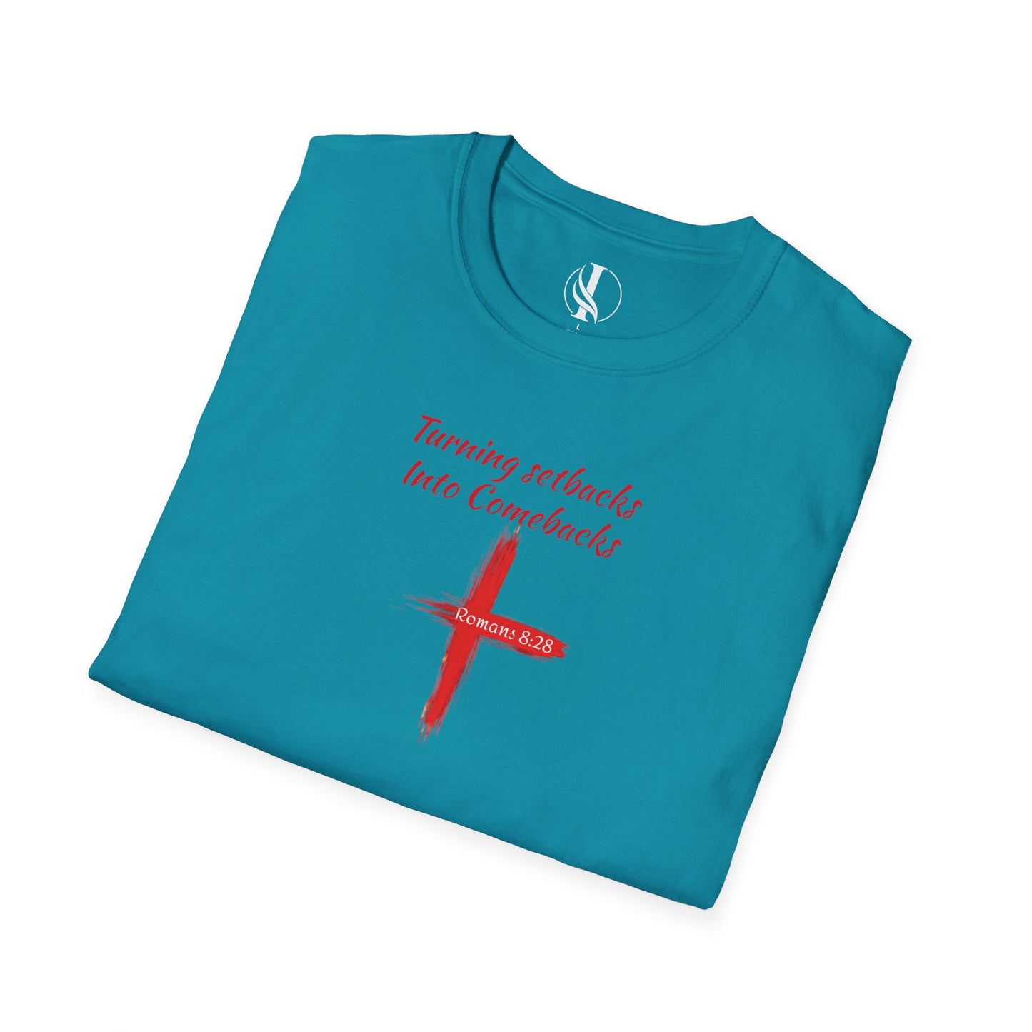 Inspirational Unisex Softstyle T-Shirt - 'Turning Setbacks into Comebacks'