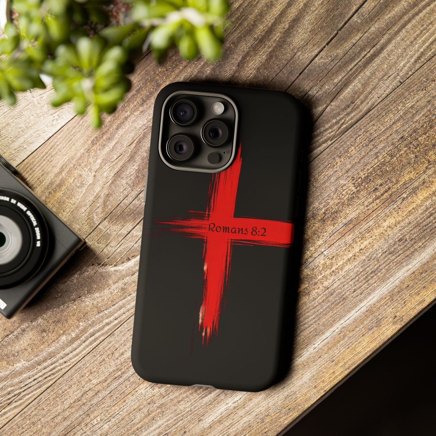Christianity-Inspired Tough Phone Case, Gift for Brother or Sister, Stylish Religious Phone Cover, Cross Design, Romans 8:2, Unique [...]
