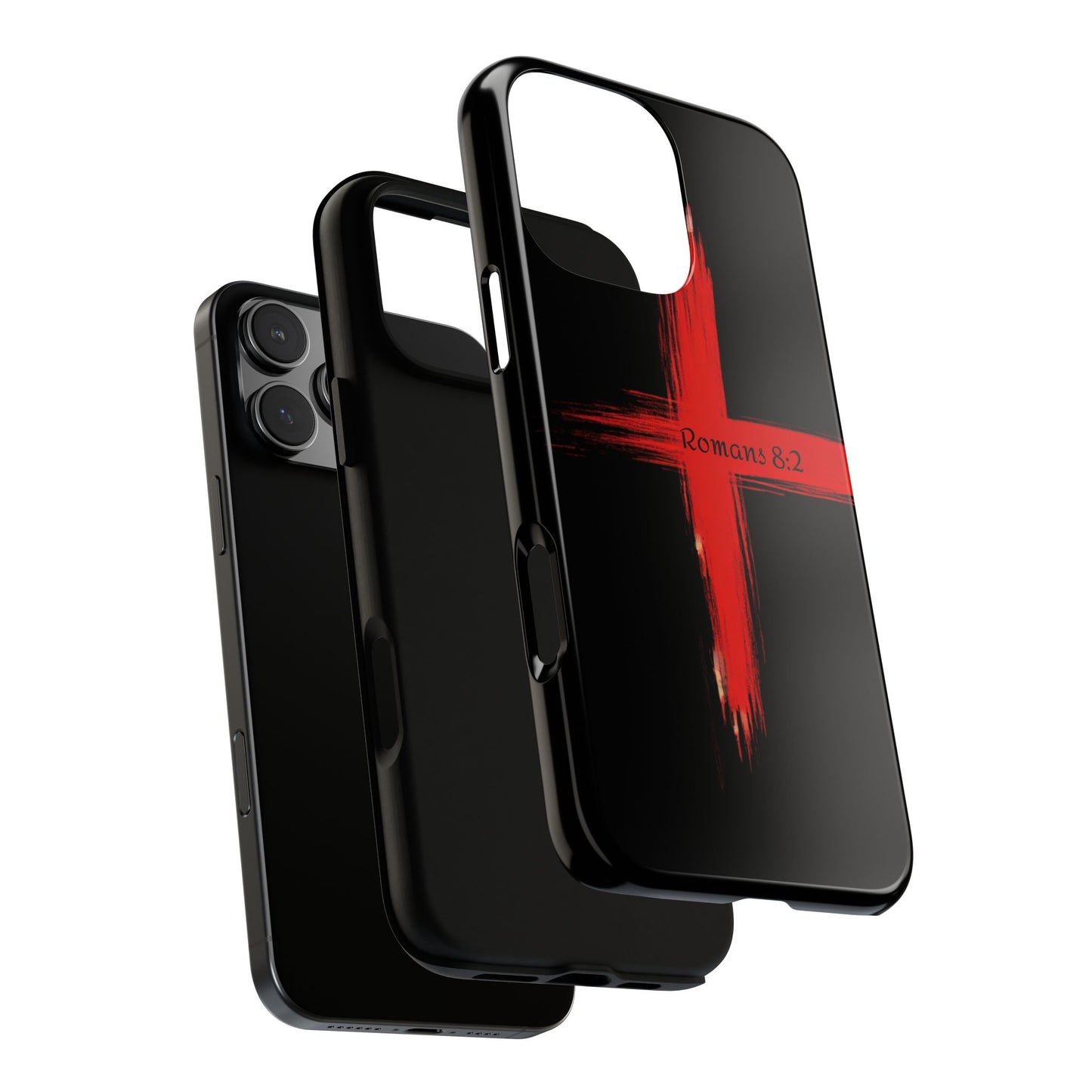 Christianity-Inspired Tough Phone Case, Gift for Brother or Sister, Stylish Religious Phone Cover, Cross Design, Romans 8:2, Unique [...]