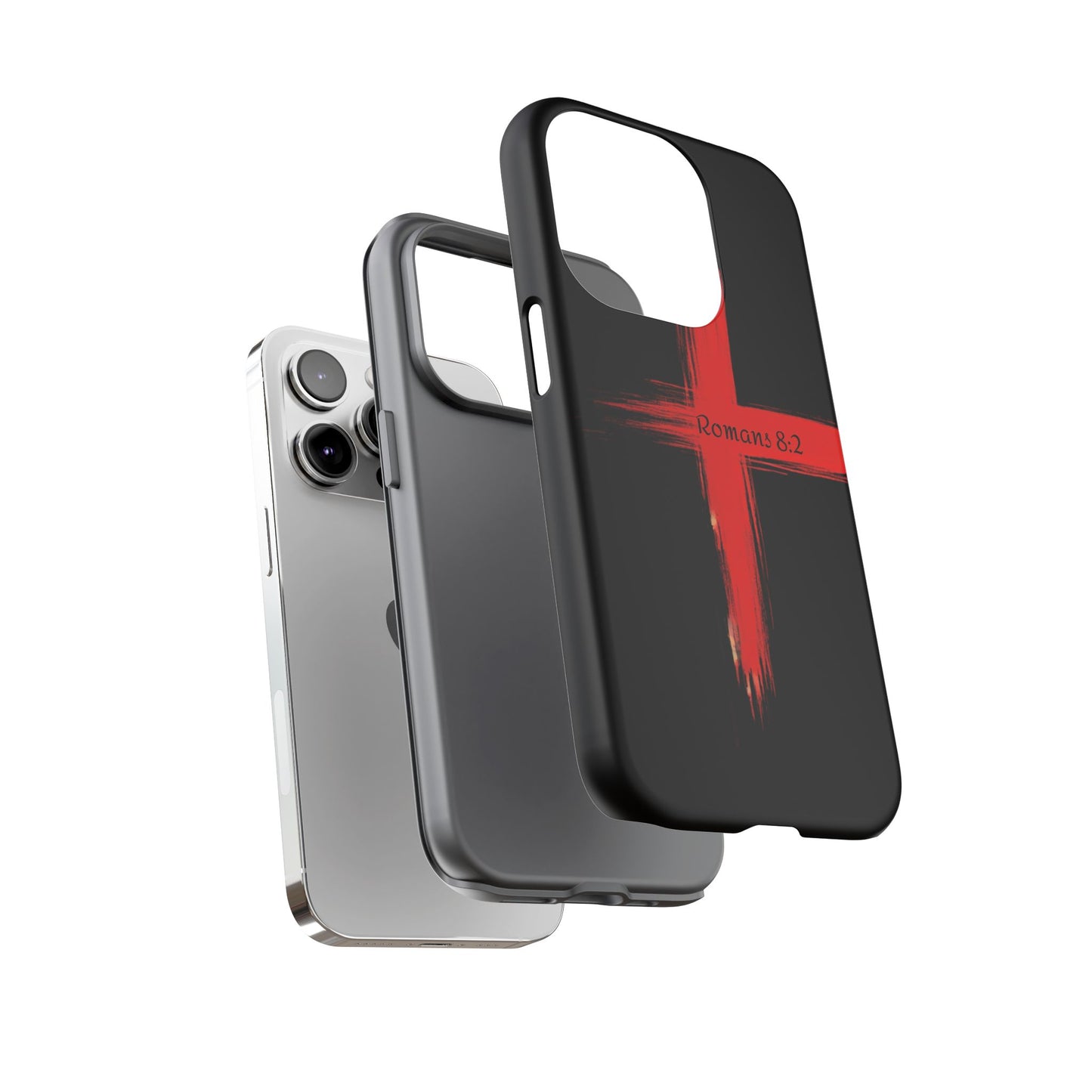Christianity-Inspired Tough Phone Case, Gift for Brother or Sister, Stylish Religious Phone Cover, Cross Design, Romans 8:2, Unique [...]