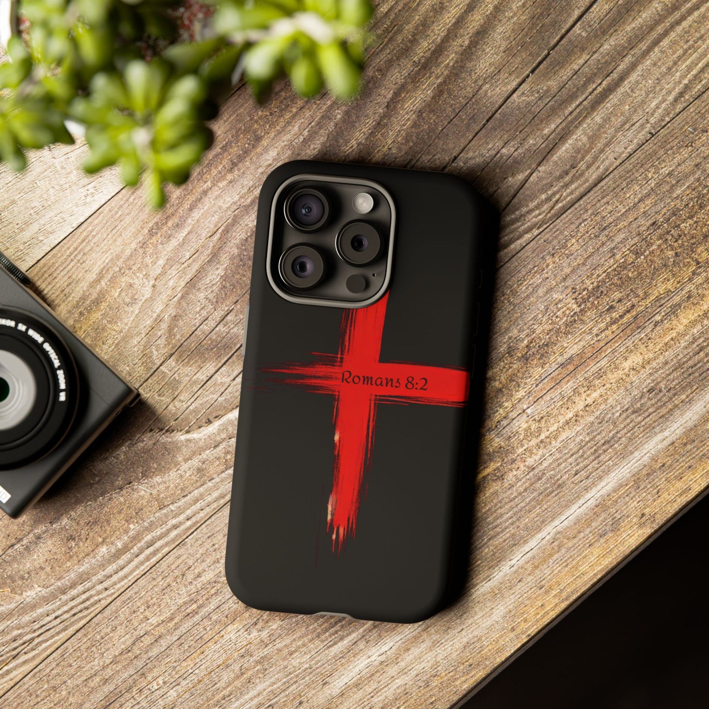 Christianity-Inspired Tough Phone Case, Gift for Brother or Sister, Stylish Religious Phone Cover, Cross Design, Romans 8:2, Unique [...]