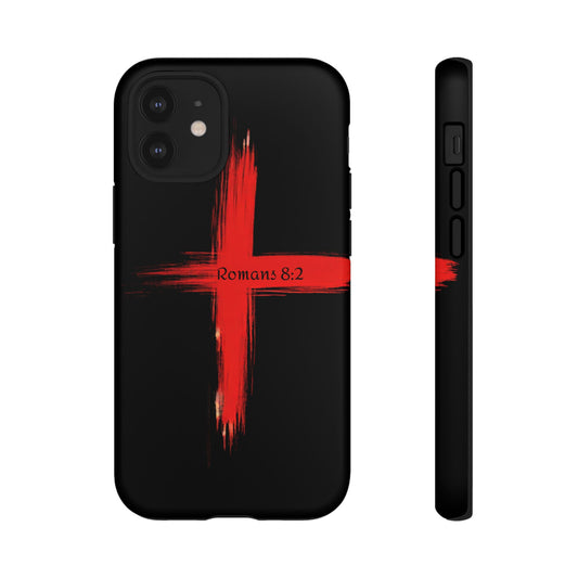 Christianity-Inspired Tough Phone Case, Gift for Brother or Sister, Stylish Religious Phone Cover, Cross Design, Romans 8:2, Unique [...]