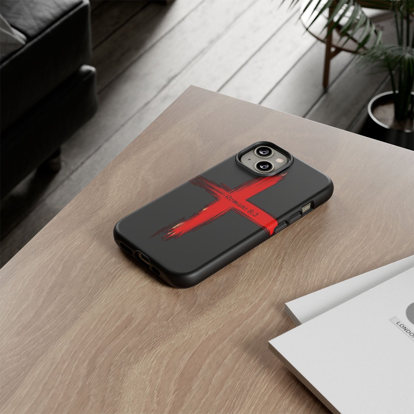 Christianity-Inspired Tough Phone Case, Gift for Brother or Sister, Stylish Religious Phone Cover, Cross Design, Romans 8:2, Unique [...]
