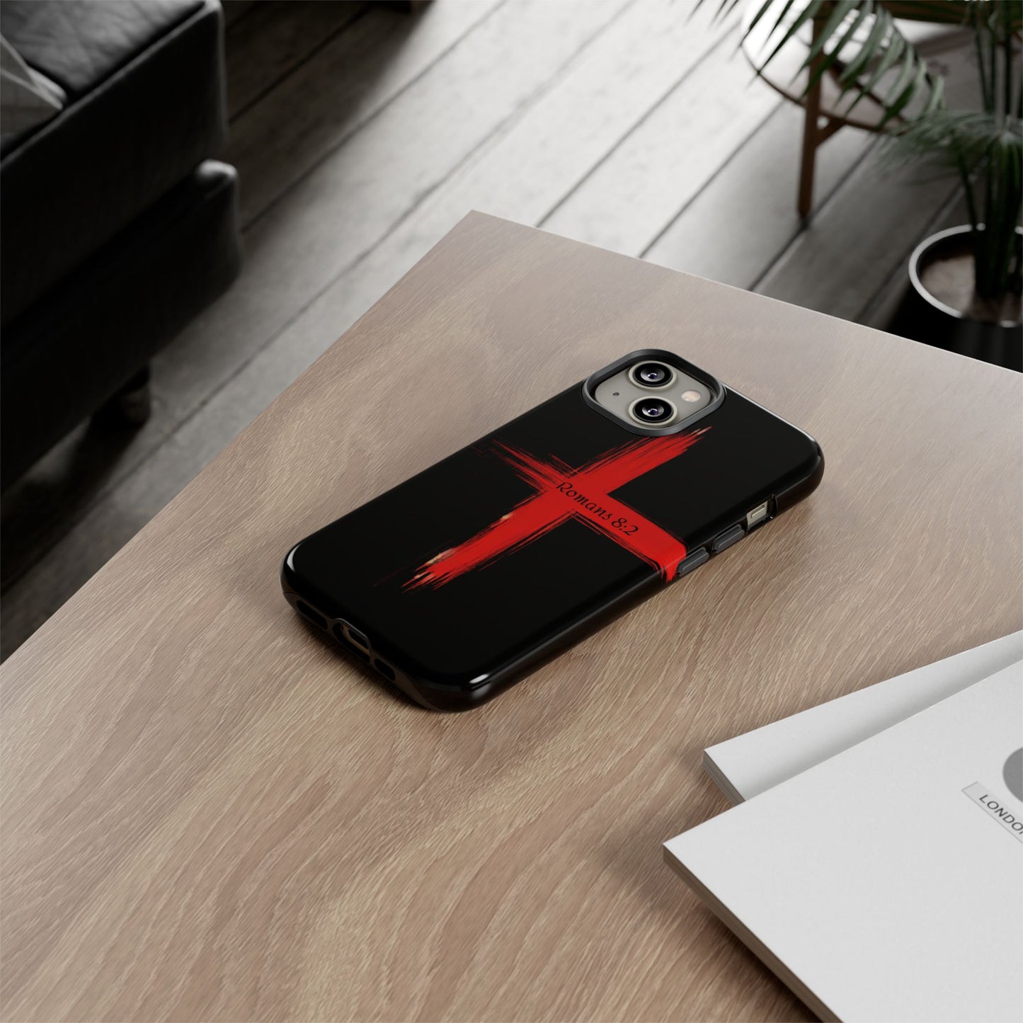 Christianity-Inspired Tough Phone Case, Gift for Brother or Sister, Stylish Religious Phone Cover, Cross Design, Romans 8:2, Unique [...]
