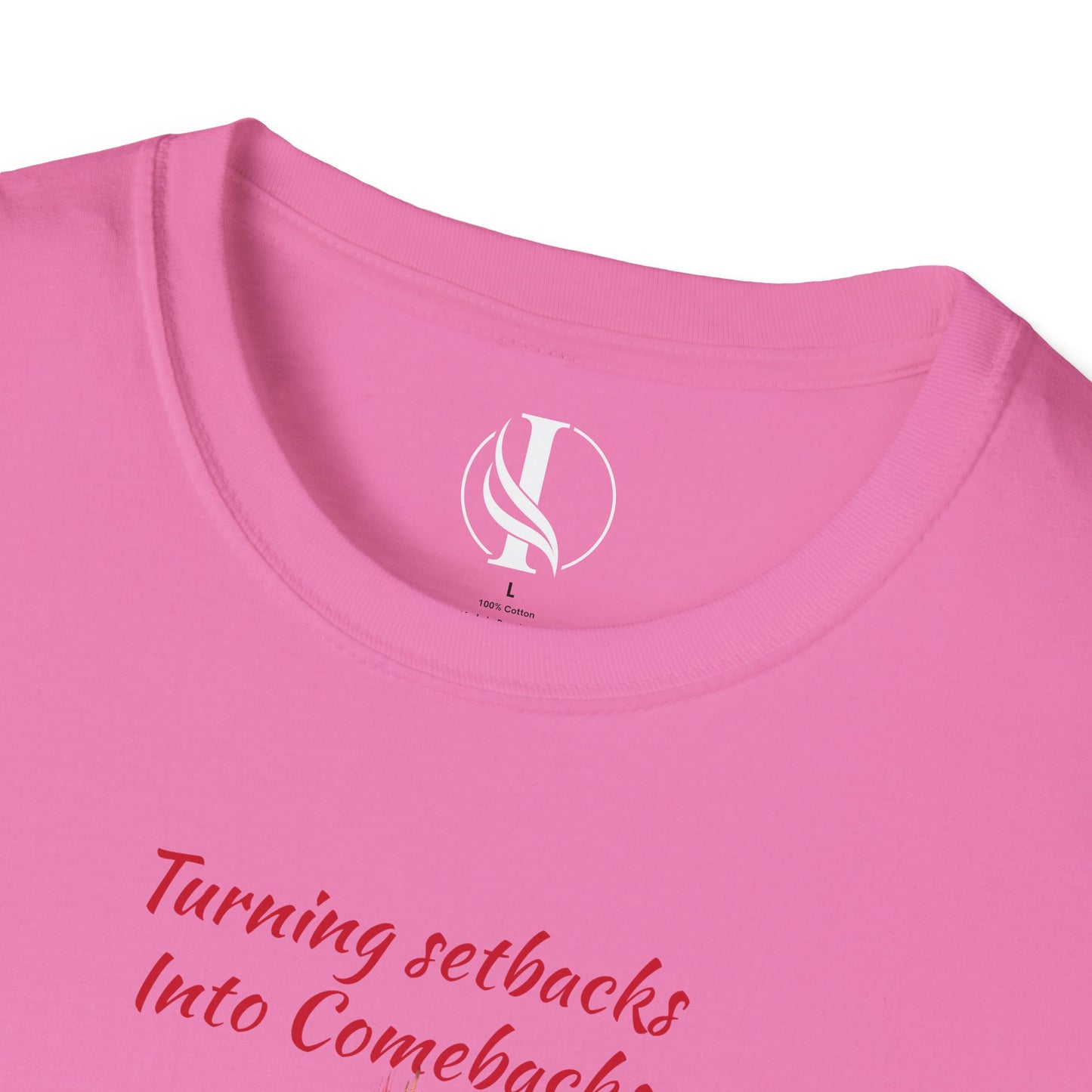 Inspirational Unisex Softstyle T-Shirt - 'Turning Setbacks into Comebacks'