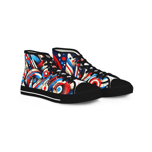 Vibrant Men's High Top Sneakers | Stylish Footwear for Casual Outings, Festivals, Holidays, Gift Ideas, Comfortable Everyday Wear