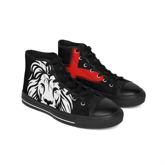 Men's Classic Sneakers with Majestic Lion Design - Stylish & Bold Footwear