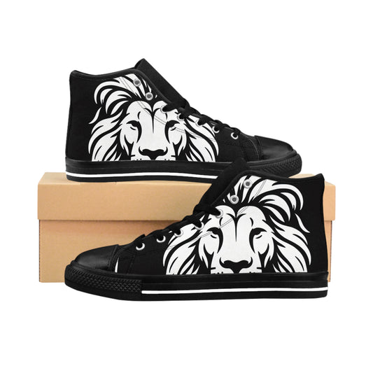 Men's Classic Sneakers with Majestic Lion Design - Stylish & Bold Footwear
