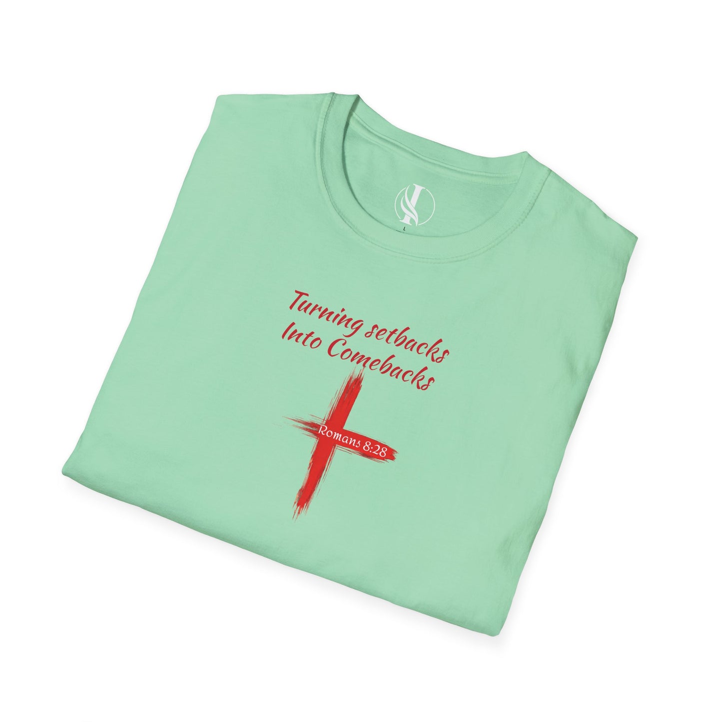 Inspirational Unisex Softstyle T-Shirt - 'Turning Setbacks into Comebacks'