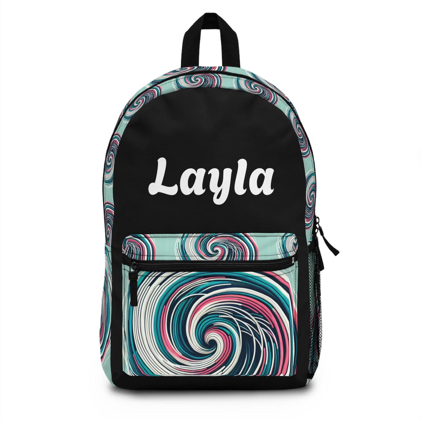 Spiral Patterned Backpack - Artistic School Bag, Trendy Travel Pack, Stylish Gym Bag, Unique Gift for Students and Artists