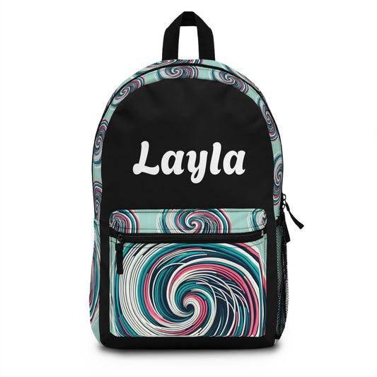 Spiral Patterned Backpack - Artistic School Bag, Trendy Travel Pack, Stylish Gym Bag, Unique Gift for Students and Artists