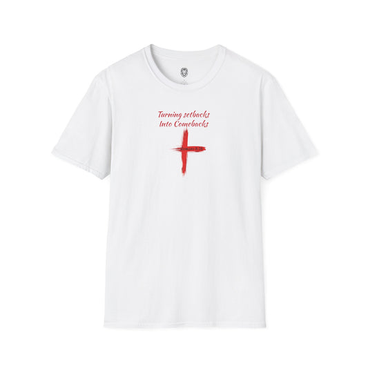 Inspirational Unisex Softstyle T-Shirt - 'Turning Setbacks into Comebacks'