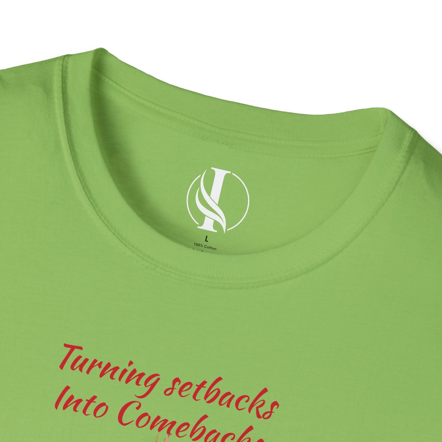 Inspirational Unisex Softstyle T-Shirt - 'Turning Setbacks into Comebacks'