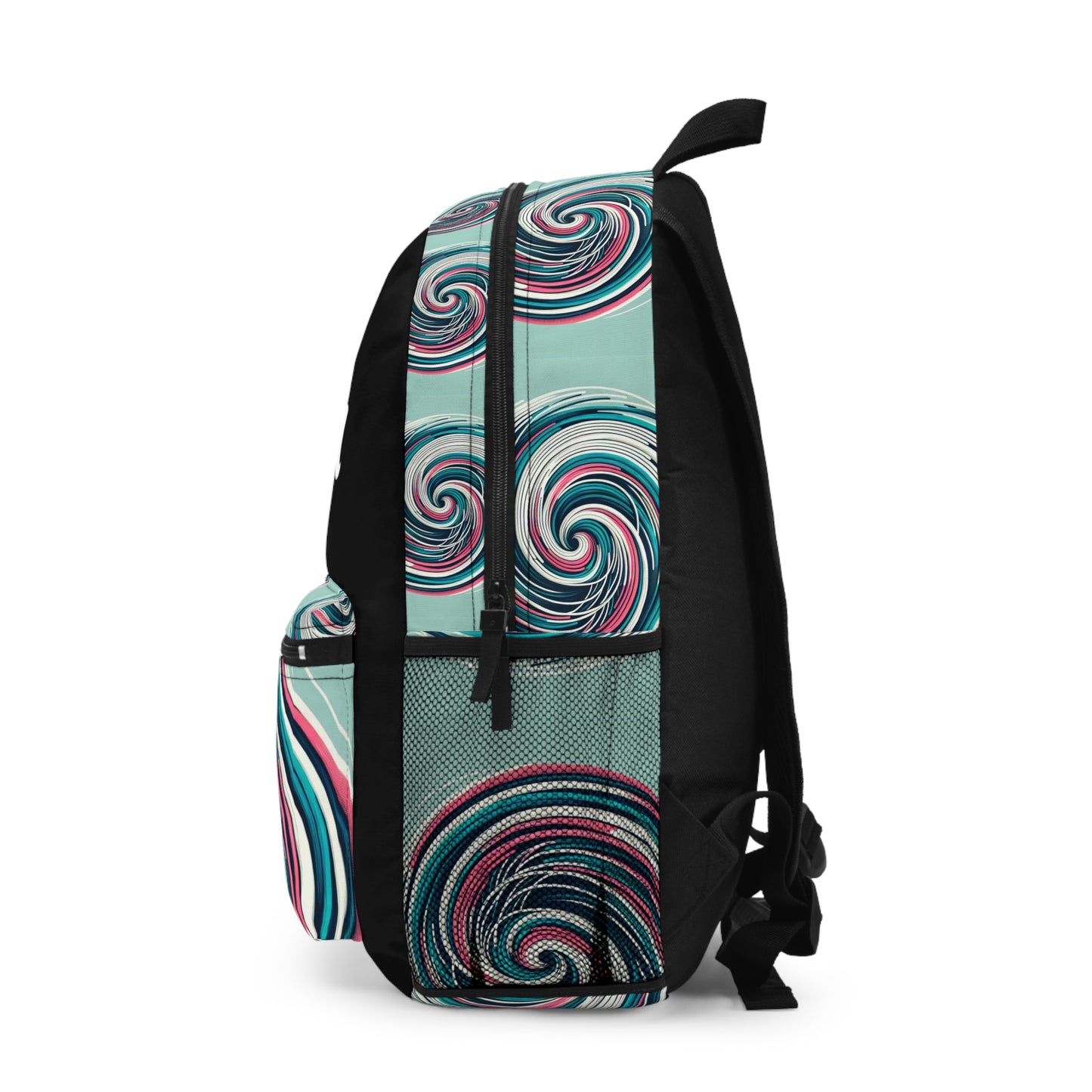 Spiral Patterned Backpack - Artistic School Bag, Trendy Travel Pack, Stylish Gym Bag, Unique Gift for Students and Artists